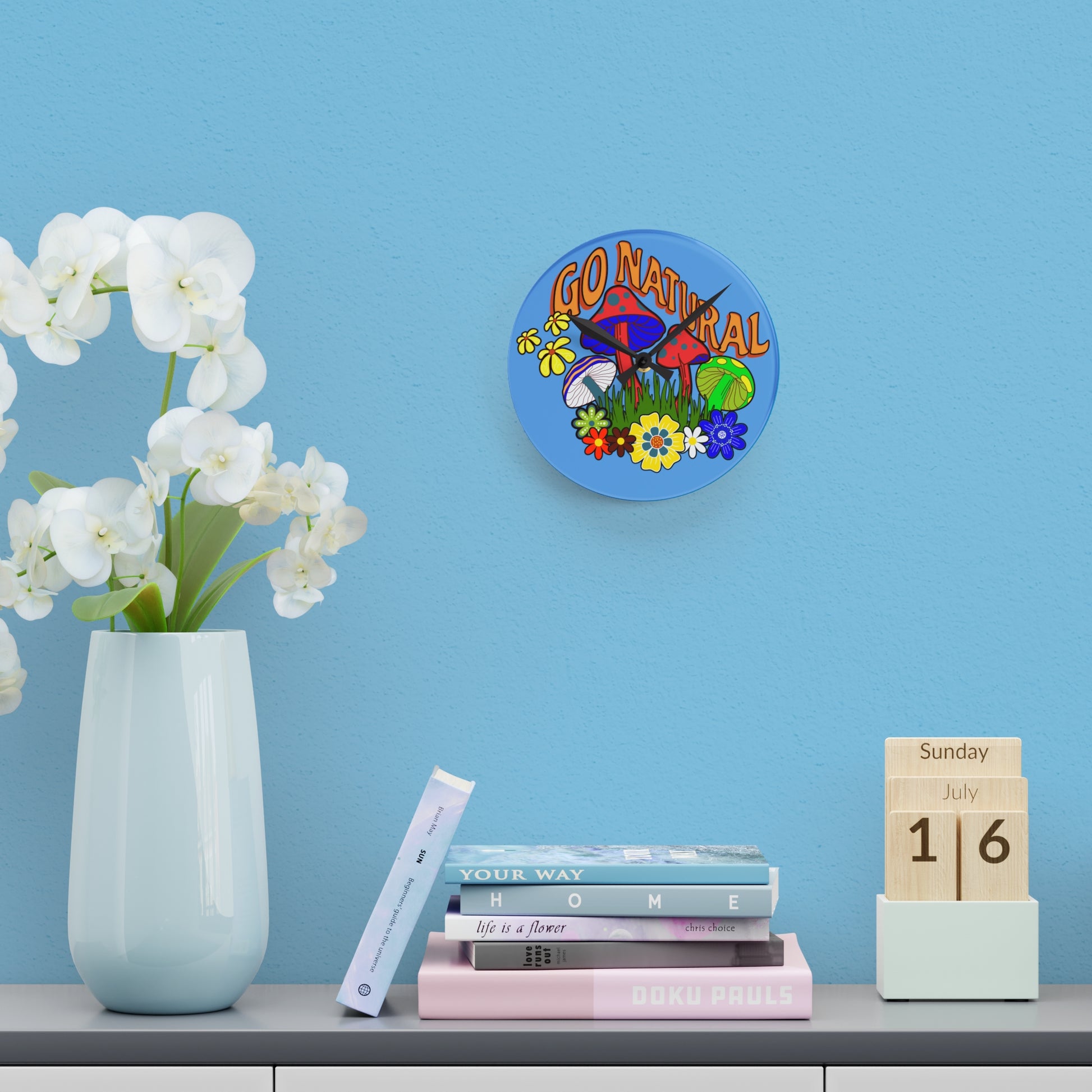 "Go Natural" Acrylic Wall Clock