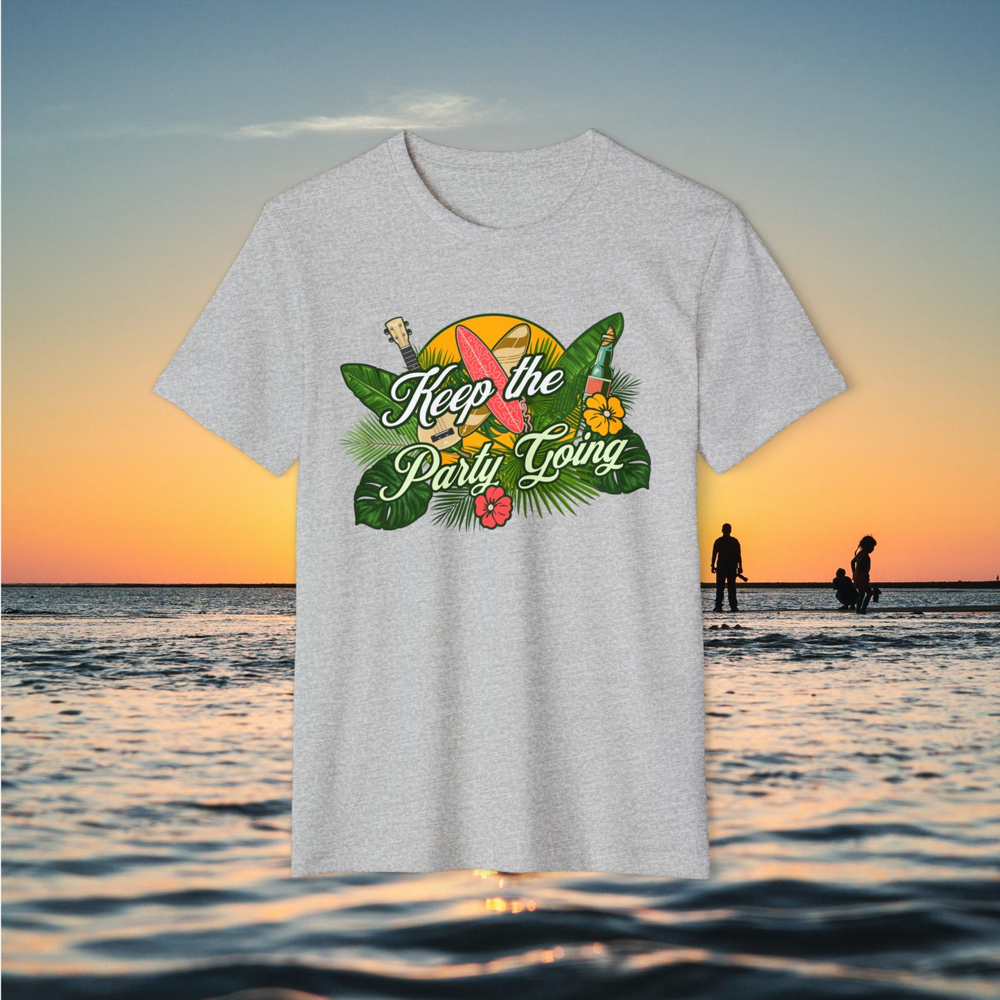 "Keep the Party Going!" Recycled Organic Beach T-Shirt