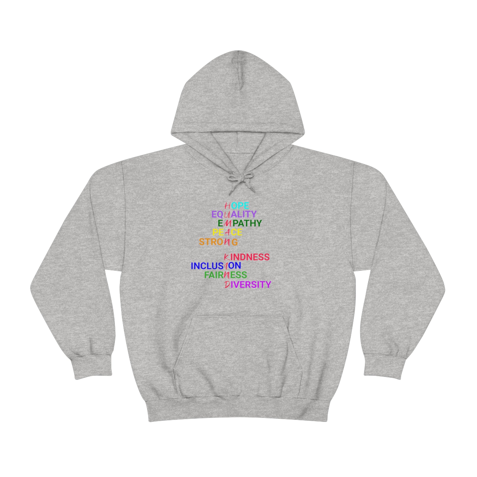 Grey  hoodie with graphic "Human Kind""Human Kind"