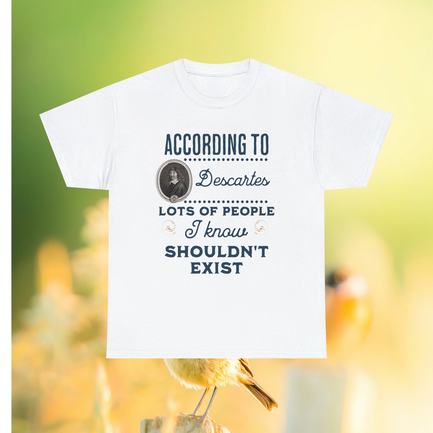 "According to Descartes" Tee in white