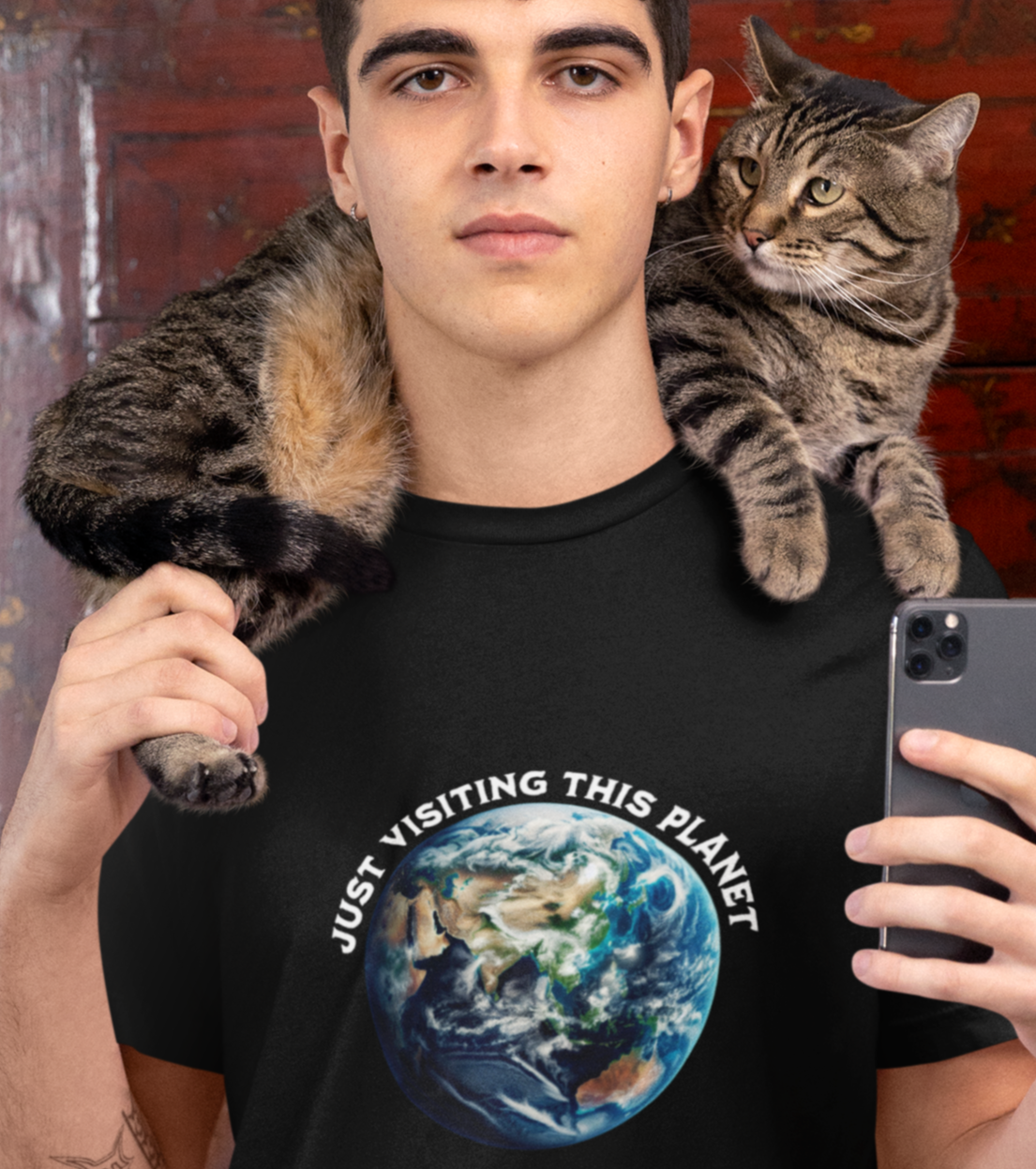 "Just Visiting This Planet" Recycled Organic T-Shirt