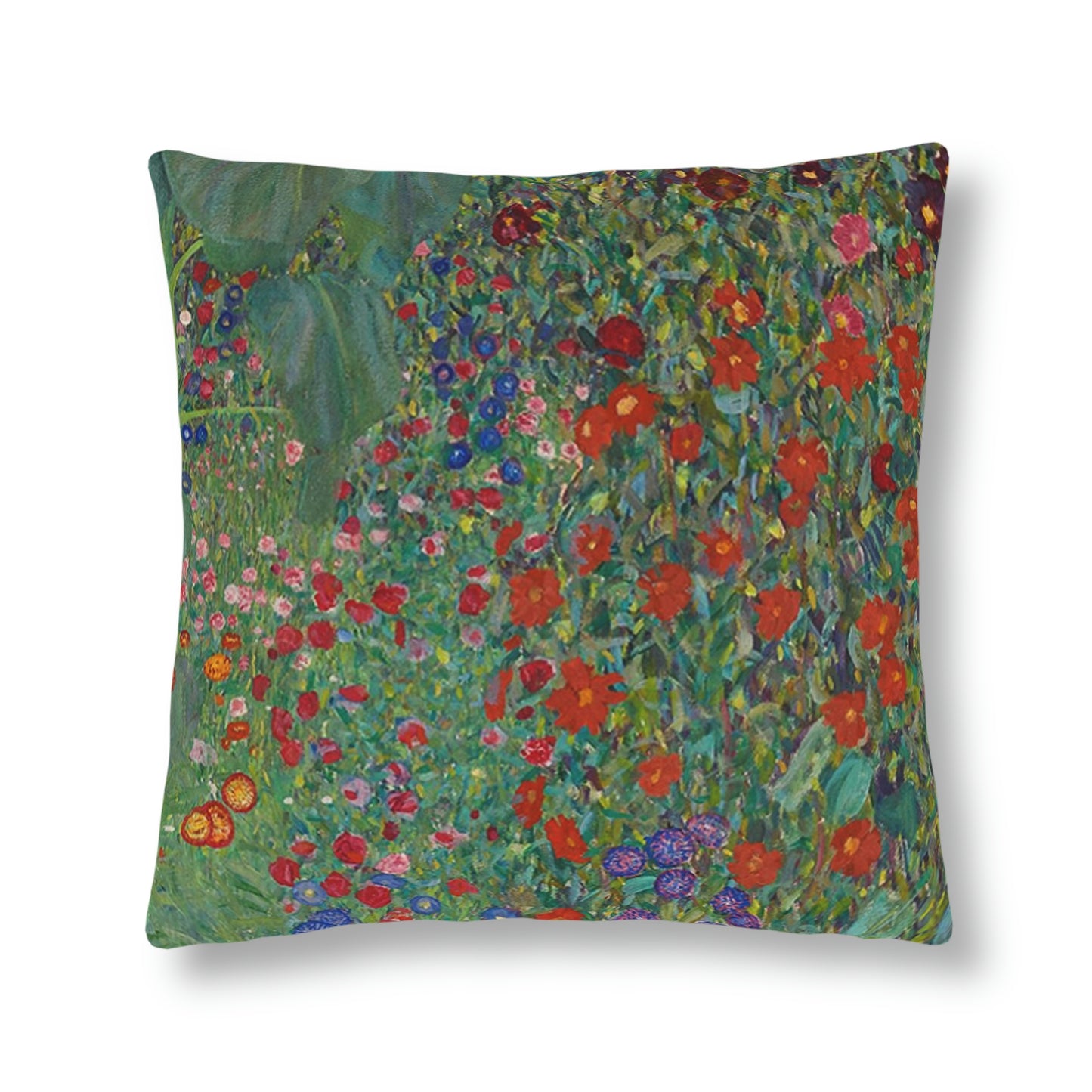 "Farm Garden with Sunflowers" by Klimt on a Waterproof Pillow