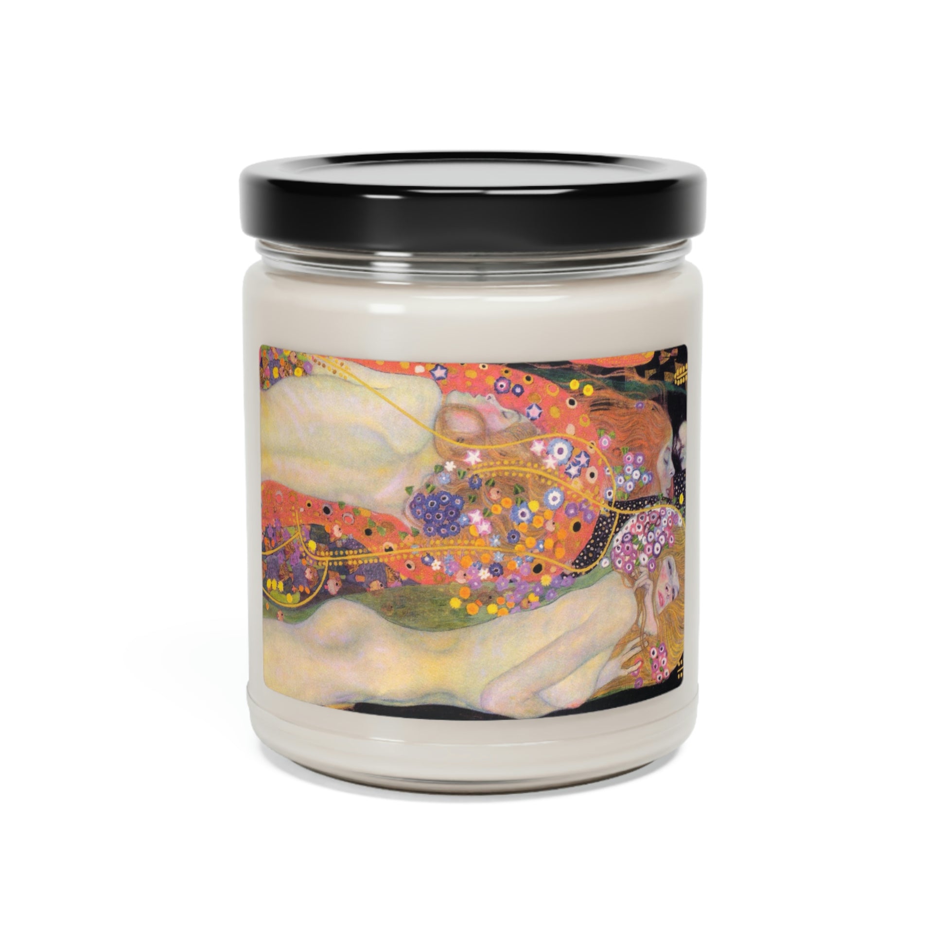 Scented Soy Candle of "Cinnamon Vanilla" with Klimt"Water Spirits' art