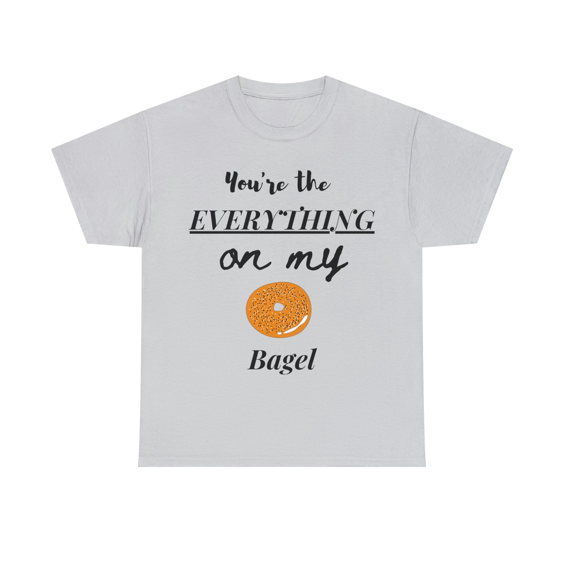 "Everything Bagel" tee in grey