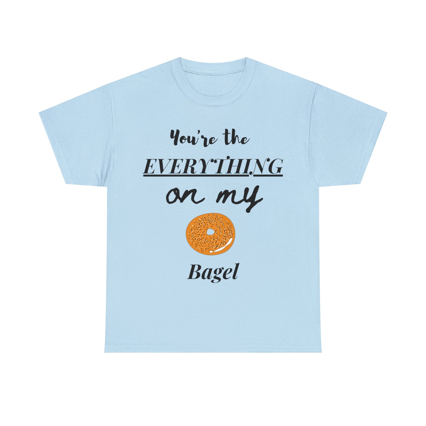 "Everything Bagel" tee in light blue