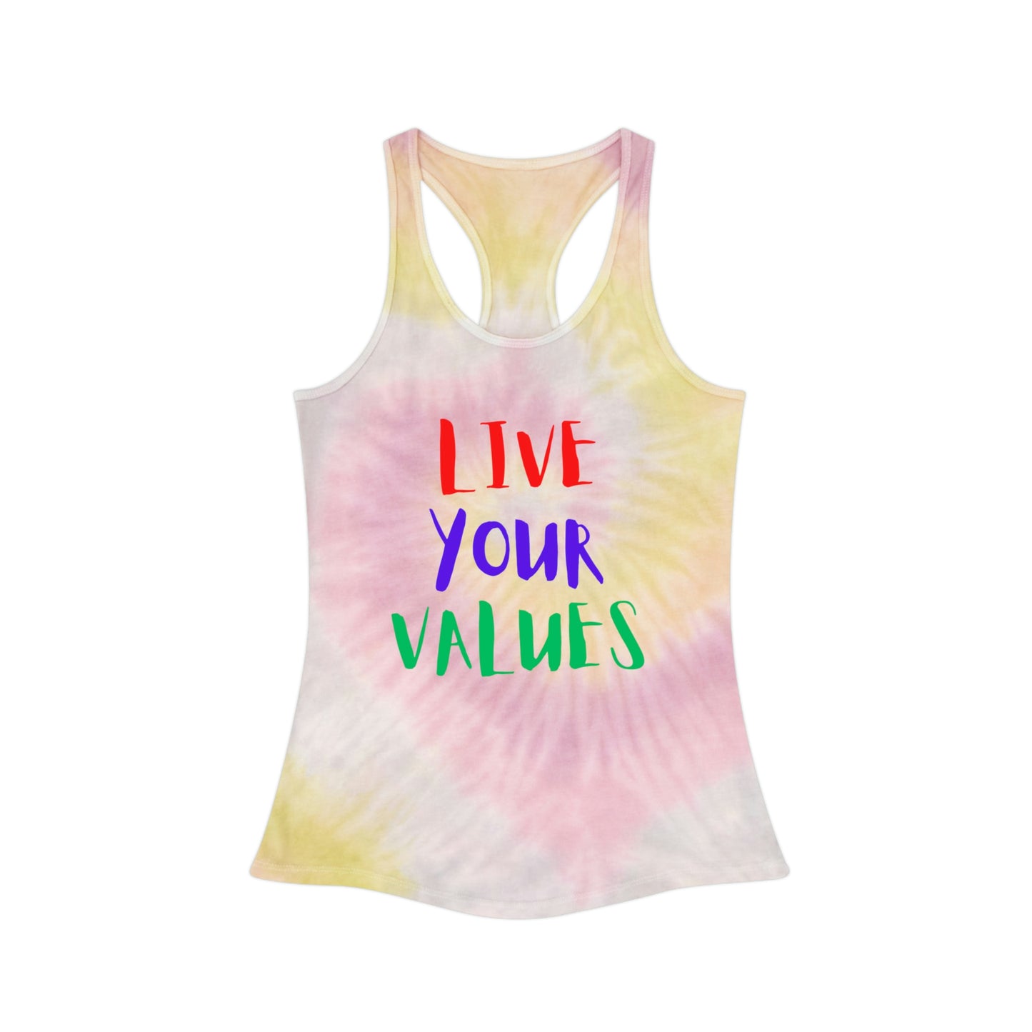 "LIVE YOUR VALUES" Racerback