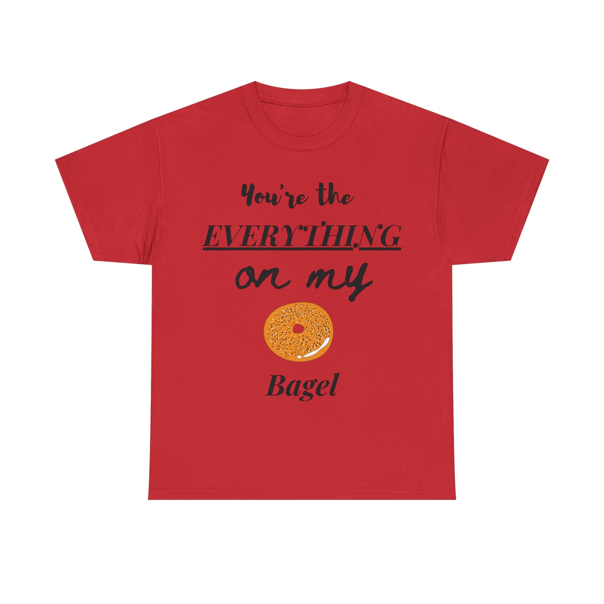 "Everything Bagel" tee in red