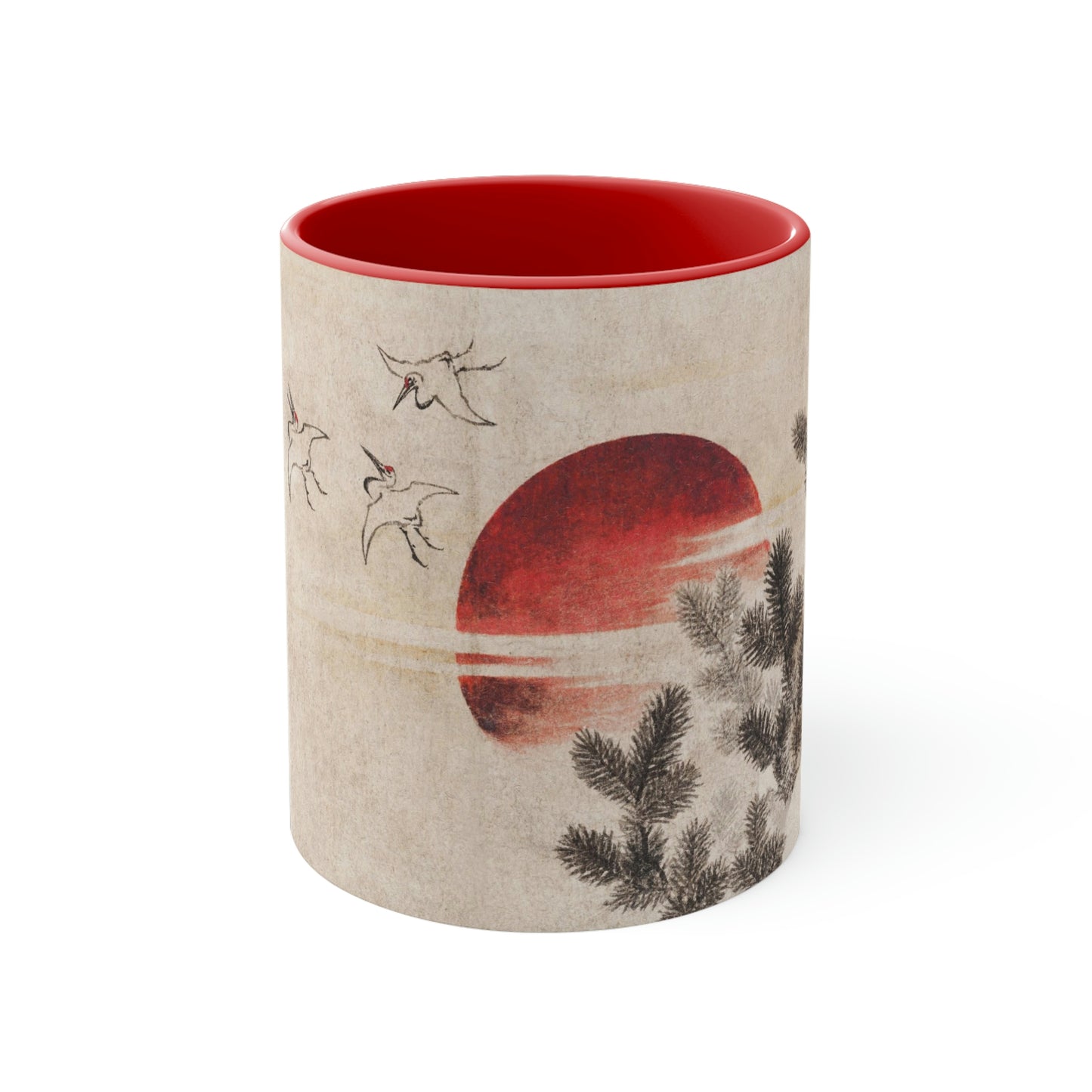 "birds and sunset" (1814), by Katsushika-Hokusai mug